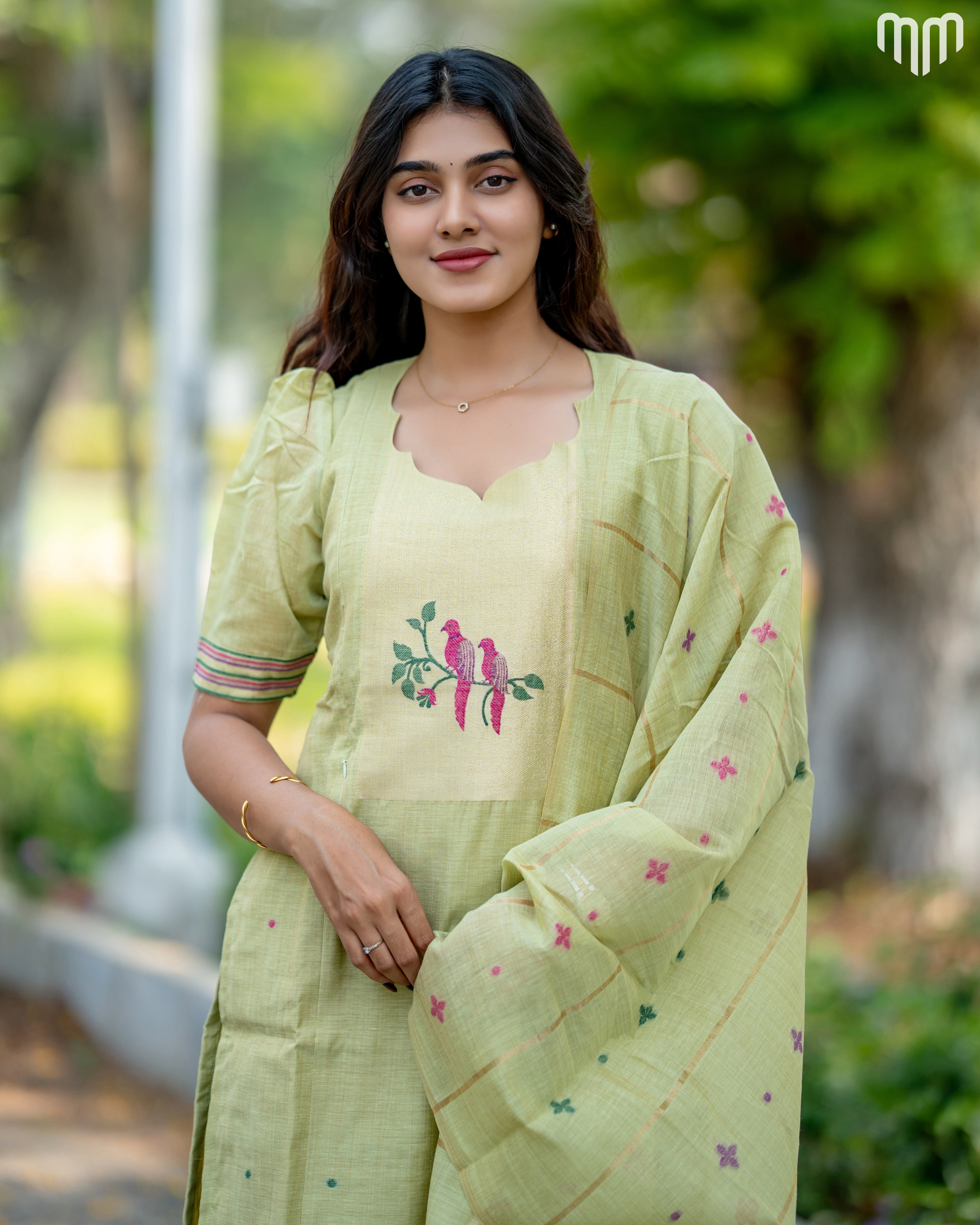 Green-Iris Maternity Kurti Set
