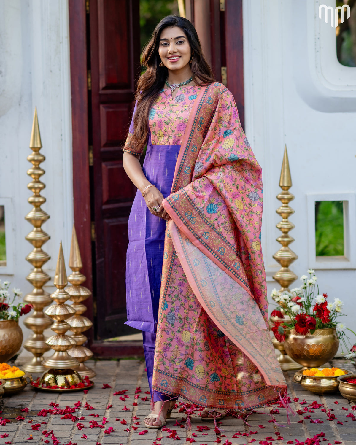 Drupathi Premium Raw Silk Maternity Kurti Set with top cotton lining