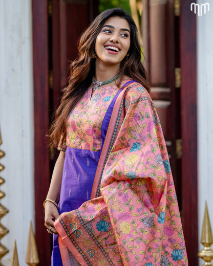 Drupathi Premium Raw Silk Maternity Kurti Set with top cotton lining