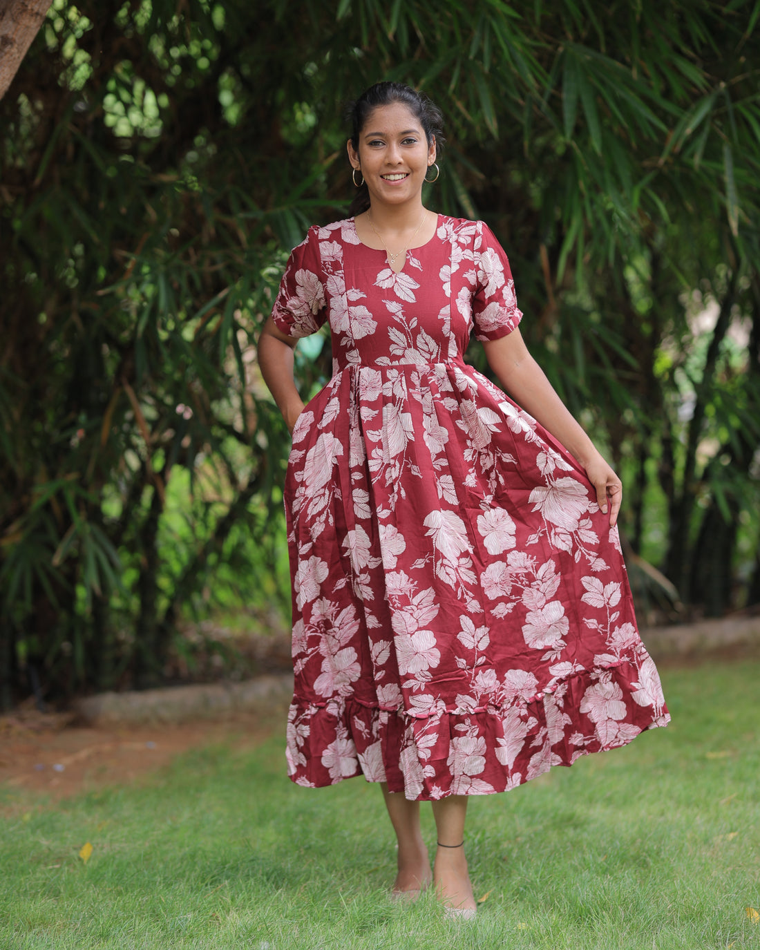 Aadya Maternity Maxi [Double Side Zips]