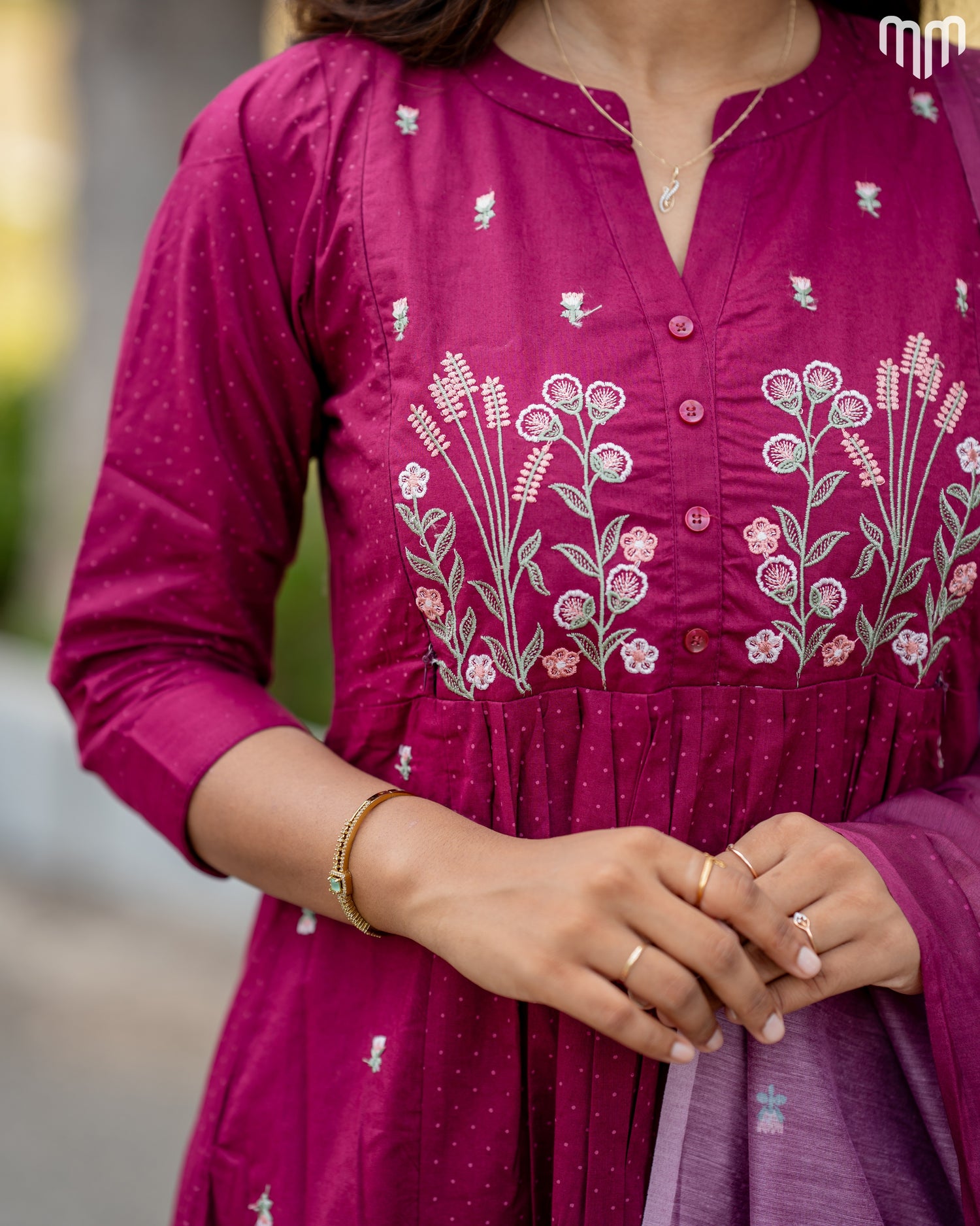 Thulip_Wine Maternity Kurti Set (Top Maxi Style)