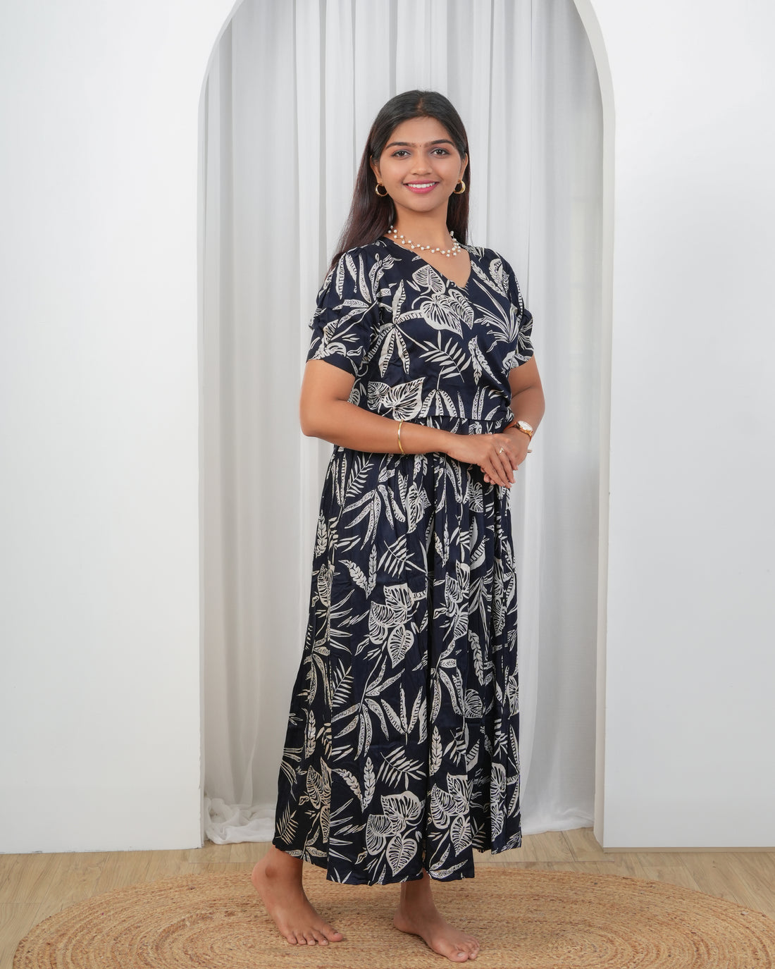 Navy Wrap Maternity Maxi