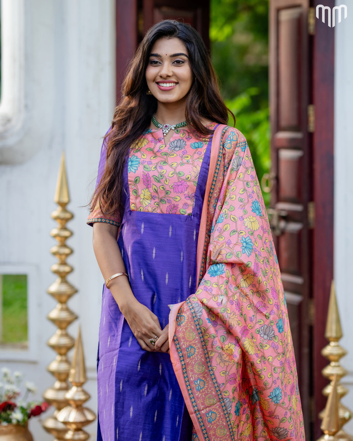 Drupathi Premium Raw Silk Maternity Kurti Set with top cotton lining