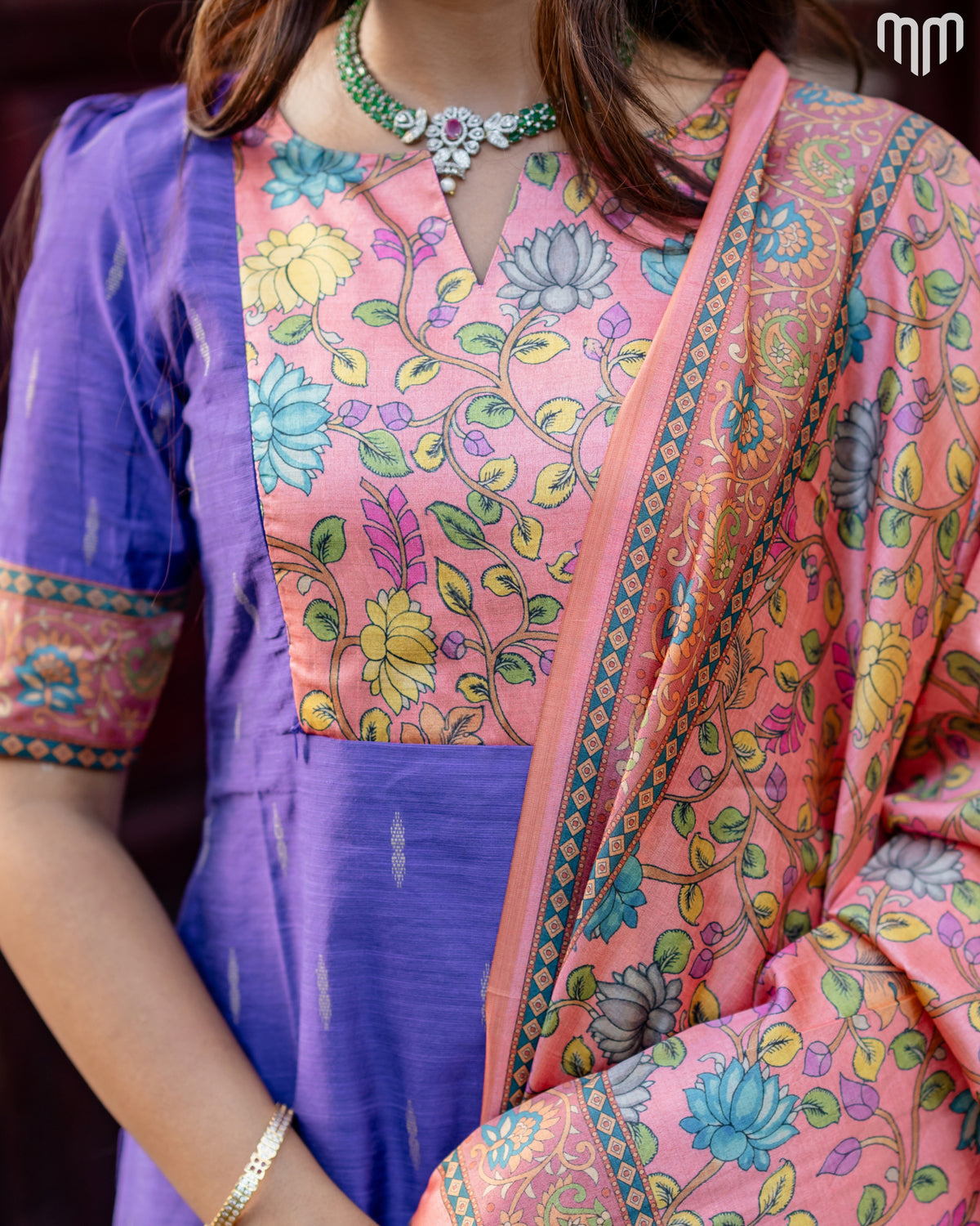 Drupathi Premium Raw Silk Maternity Kurti Set with top cotton lining