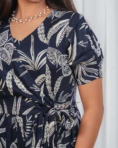 Navy Wrap Maternity Maxi