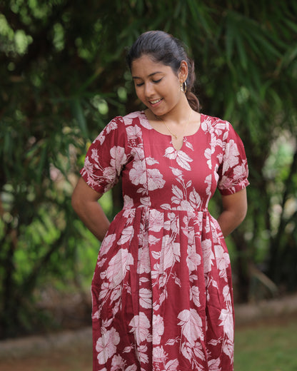 Aadya Maternity Maxi [Double Side Zips]