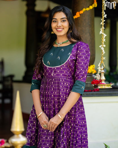 Meenakshi_V3 Silk Maternity Maxi with Full Cotton Lining