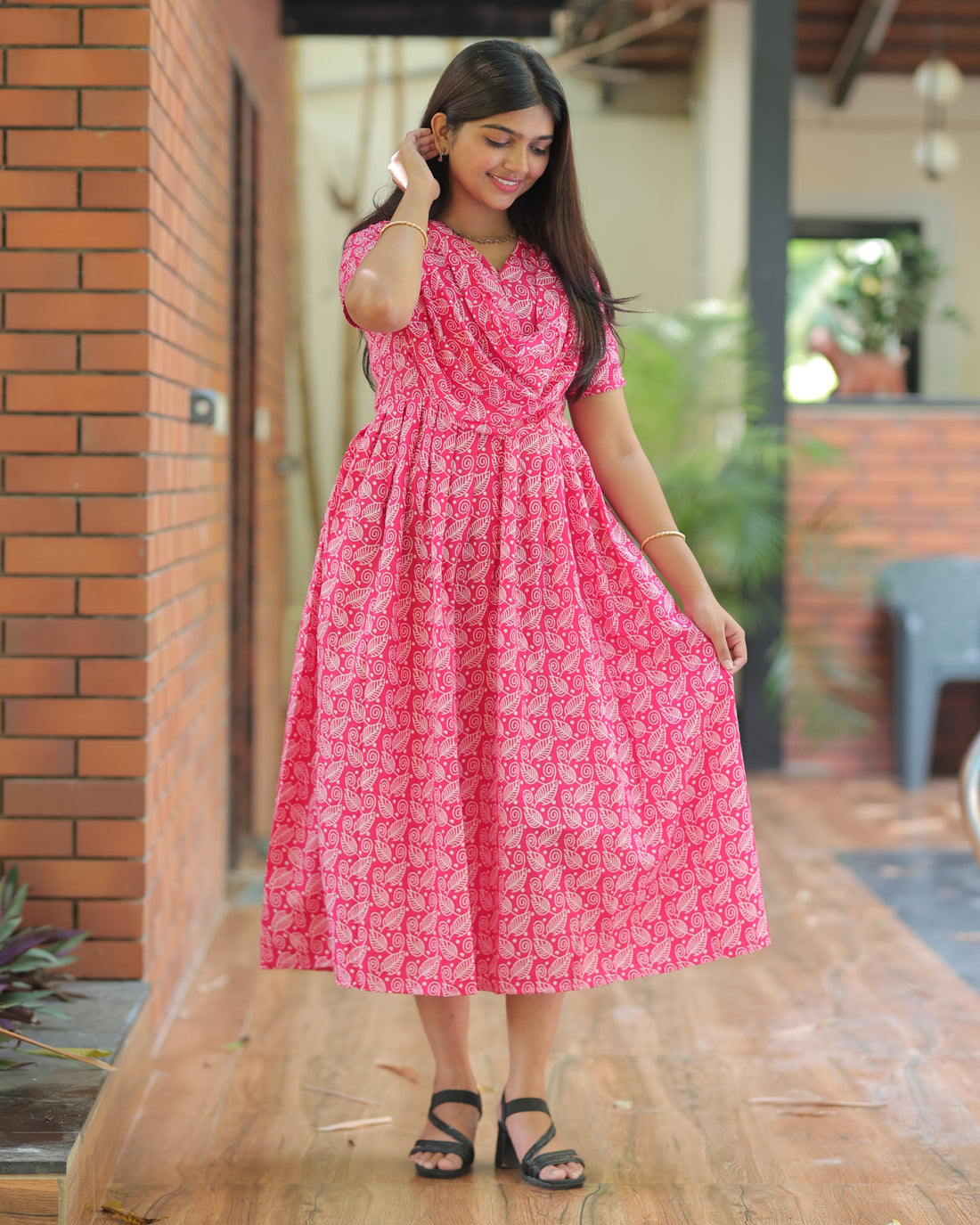 Roopa | Dupatta-Attached Maternity Maxi [Center Zip]