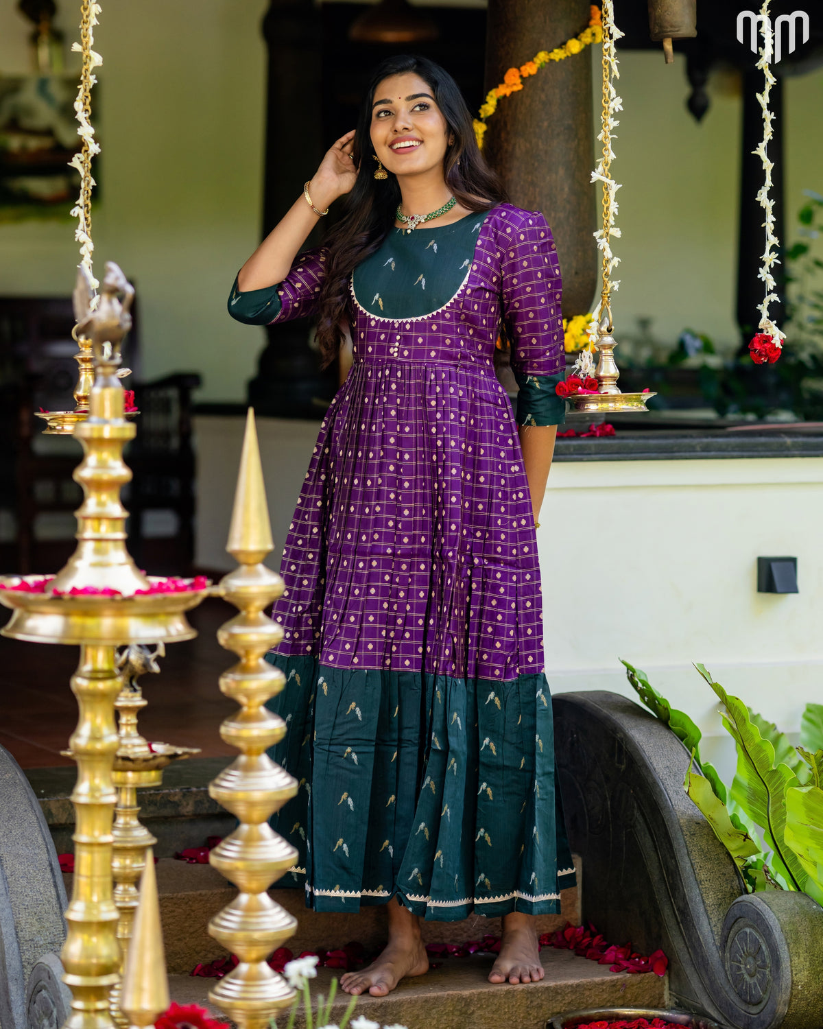 Meenakshi_V3 Silk Maternity Maxi with Full Cotton Lining