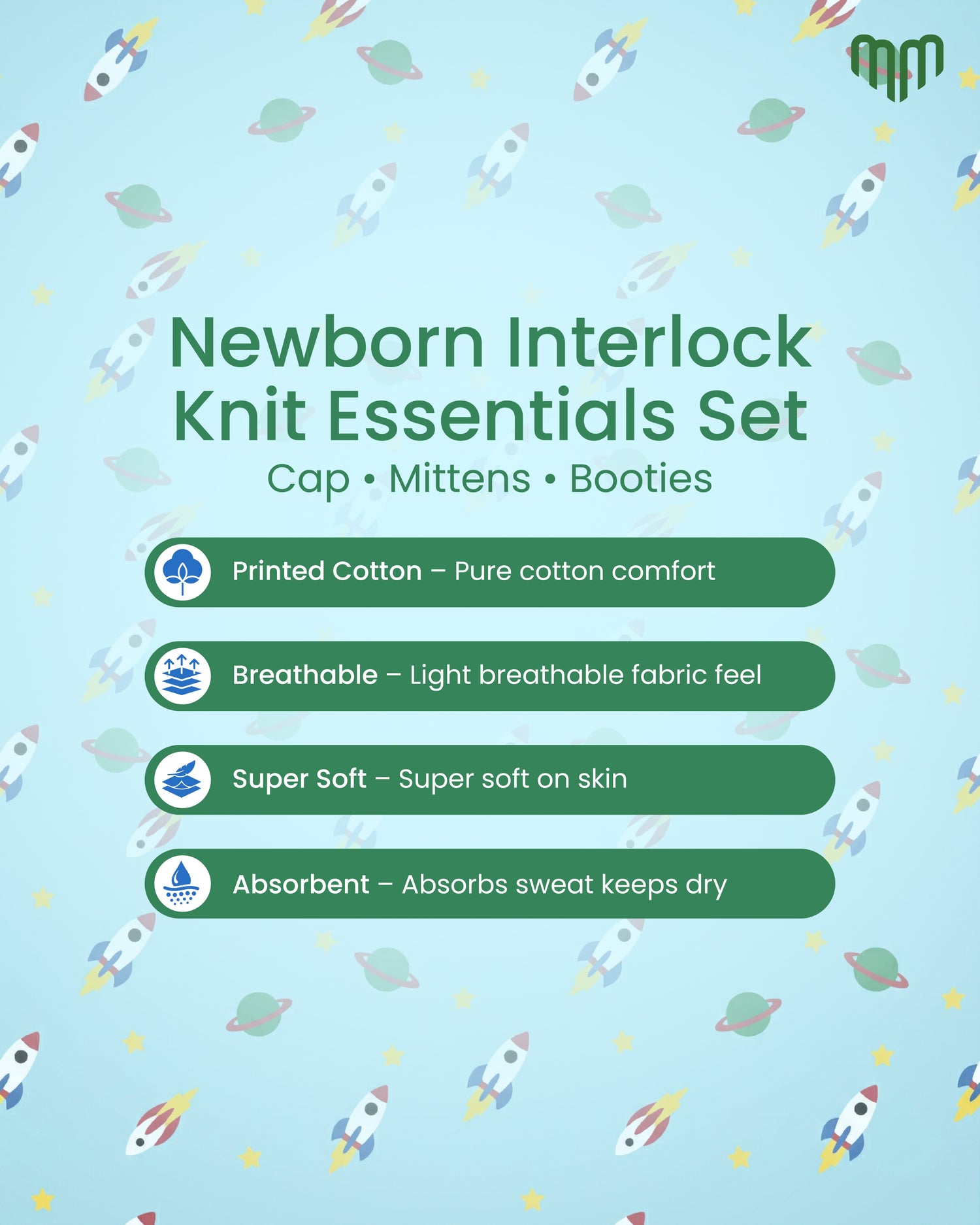 Little Space - Cap, Mittens and Booties