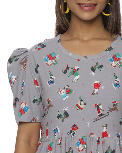 Happy Time | Casual Non-Maternity Loungewear - Puff Sleeve | Full Length