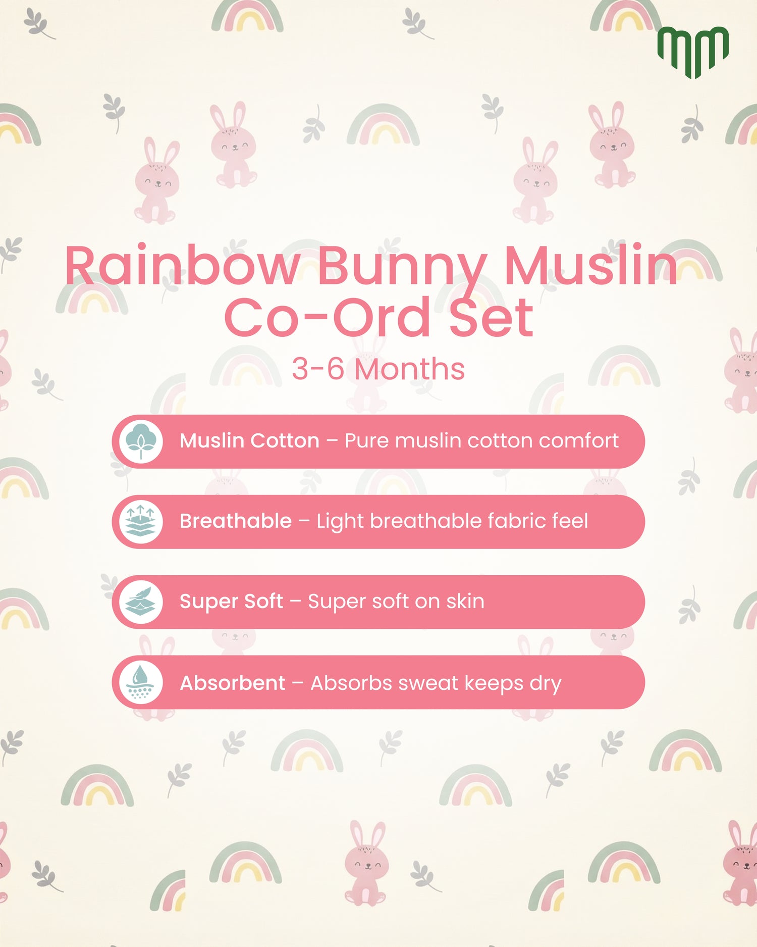 Little Rainbow Muslin Co-ord set