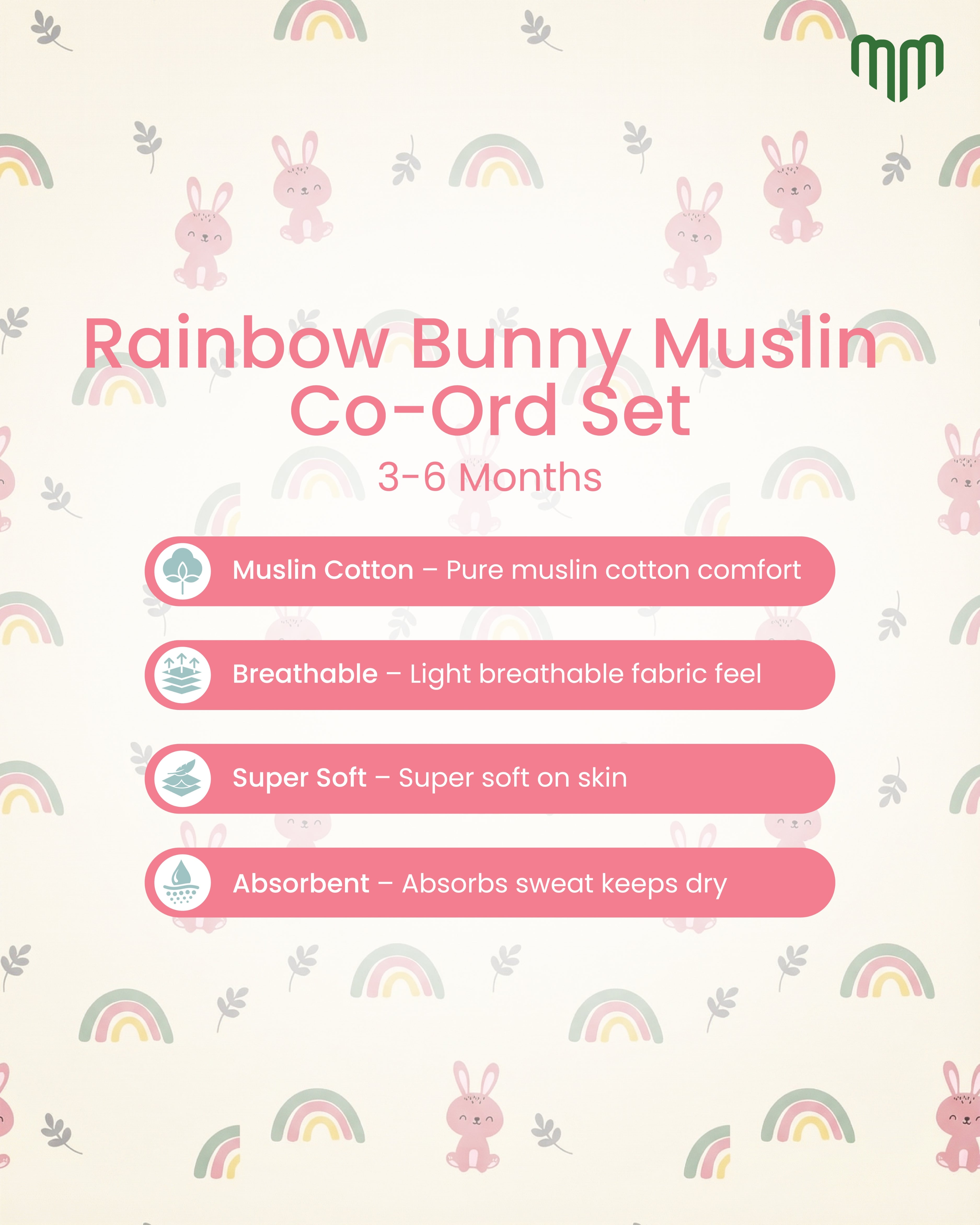 Little Rainbow Muslin Co-ord set