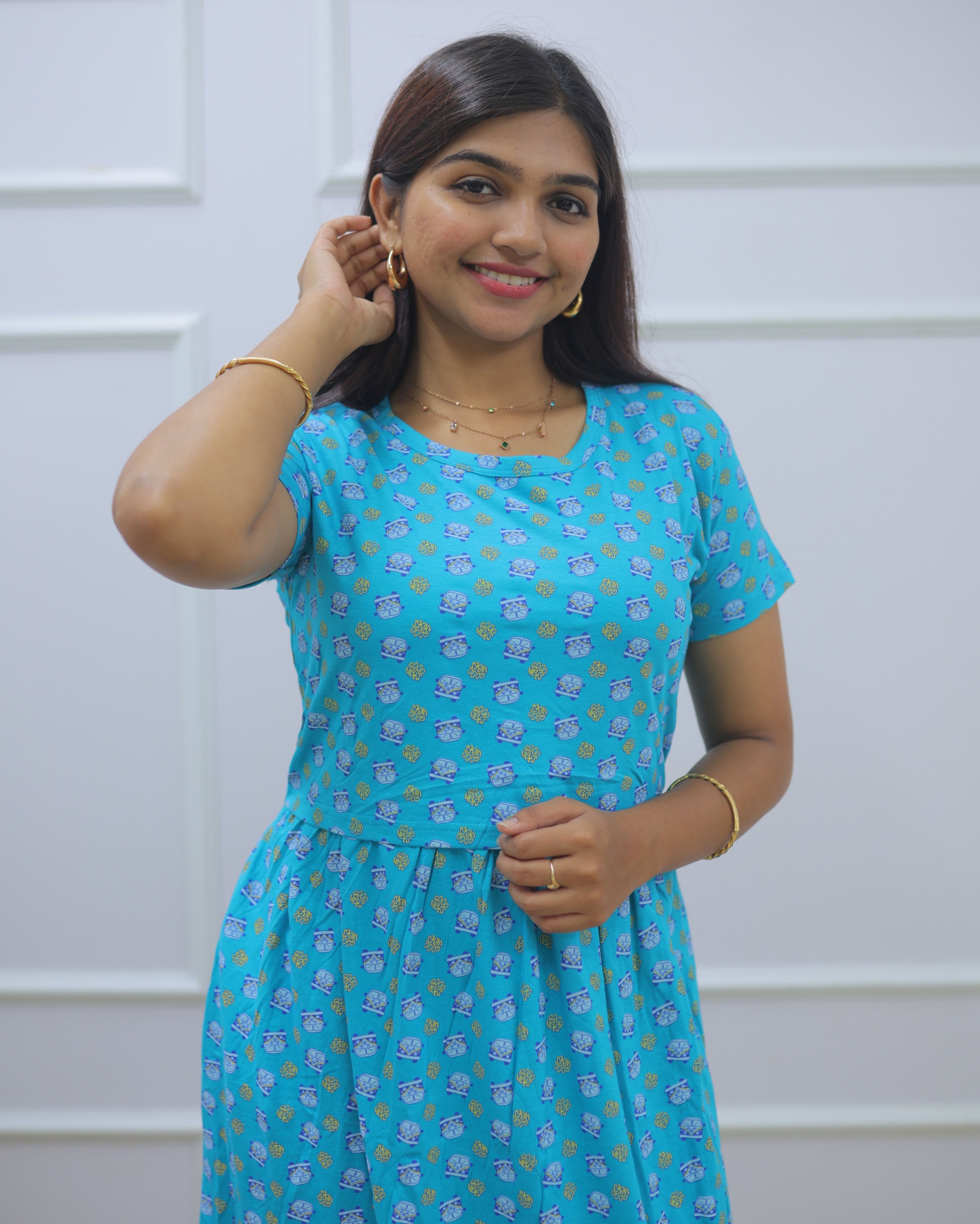 Good Vibes | Zipless Maternity Dress - Normal Sleeves | Calf Length