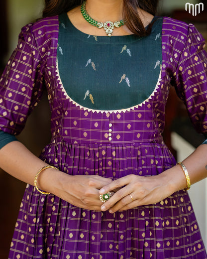 Meenakshi_V3 Silk Maternity Maxi with Full Cotton Lining
