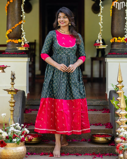 Meenakshi_V4 Silk Maternity Maxi with Full Cotton Lining