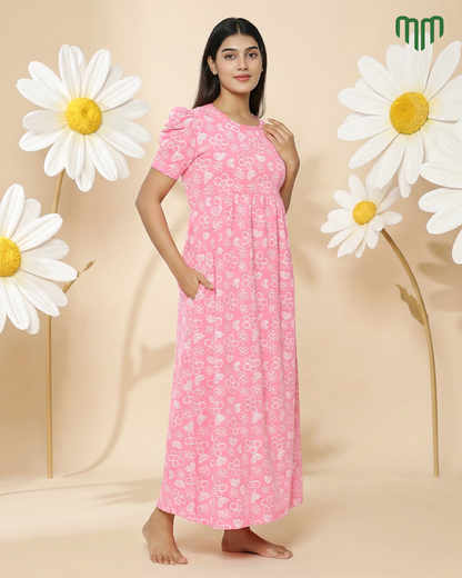 Pink-Bloom Casual Loungewear -  Full Length