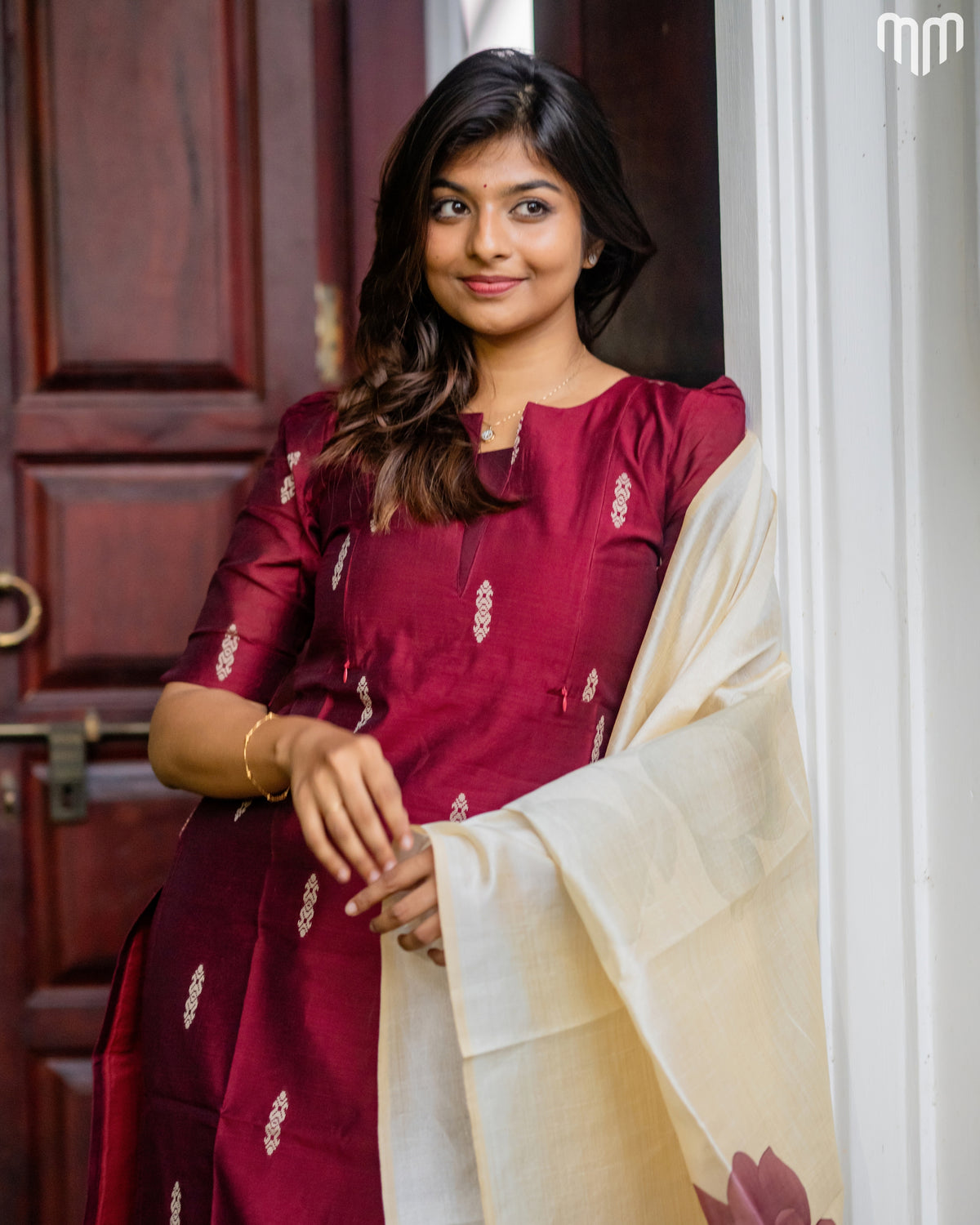 Amaravati Premium Raw Silk Maternity Kurti Set with top cotton lining