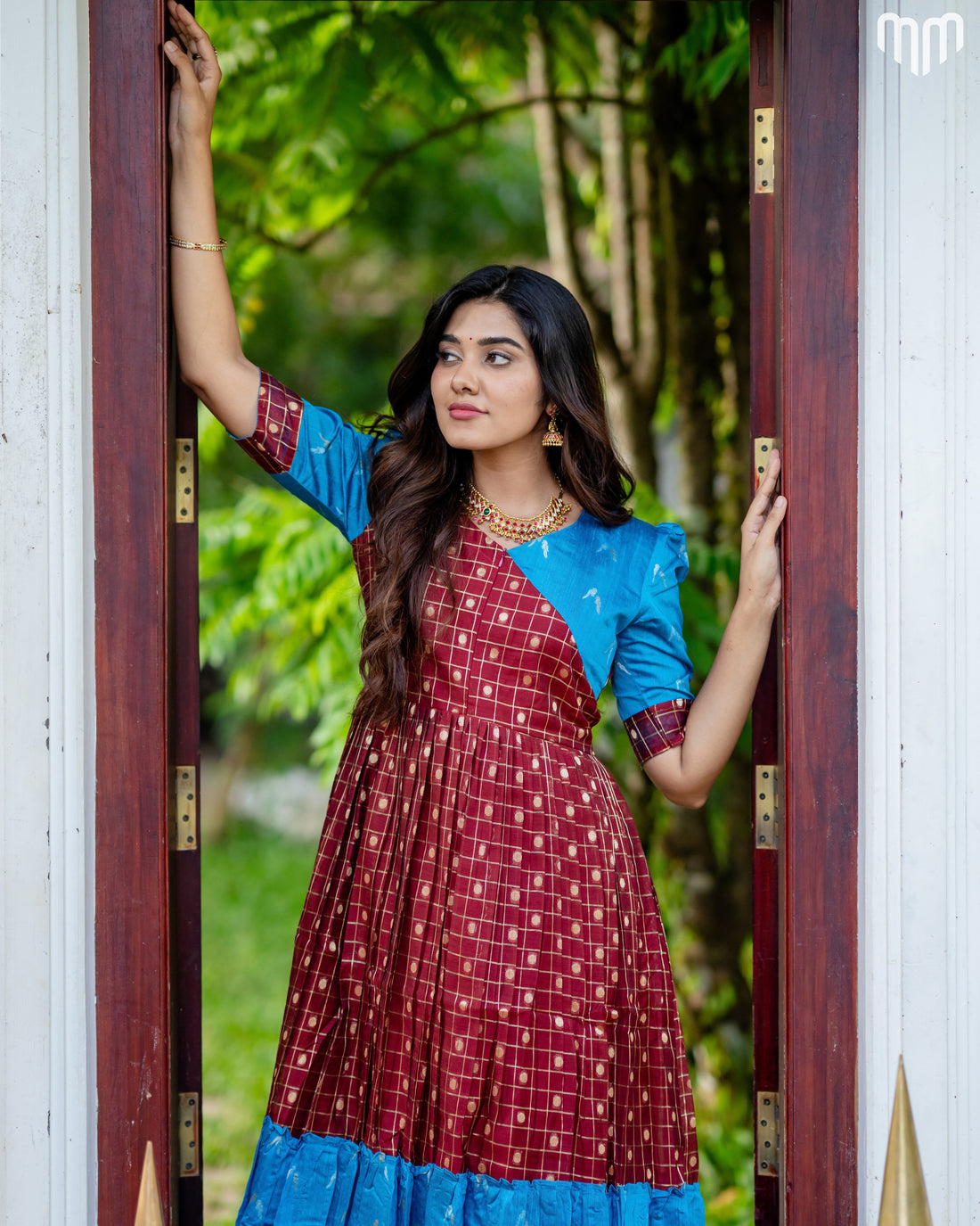 Menaga_V1 Fancy Silk Maternity Maxi with Full Cotton Lining - product image 3 | MMWEAR