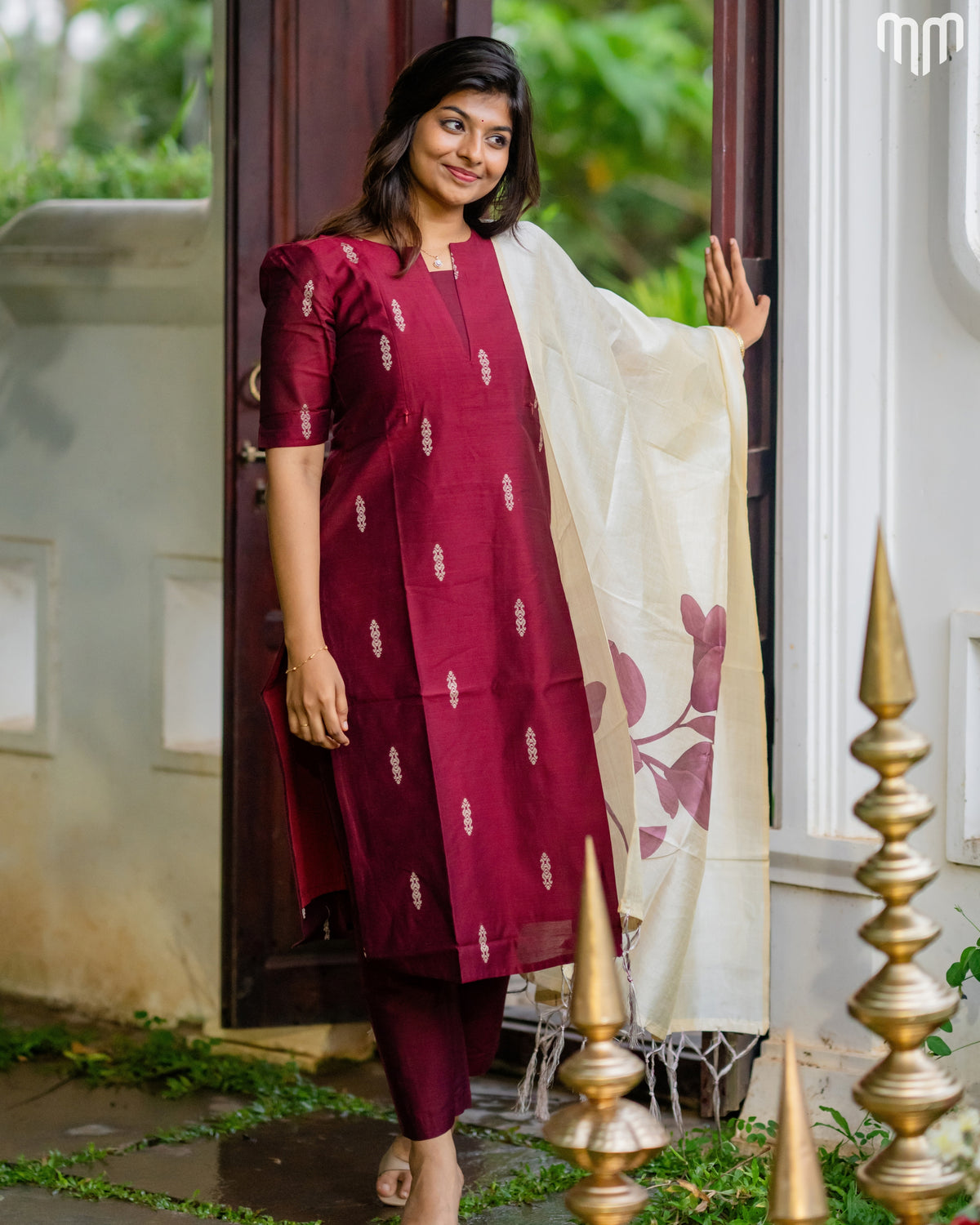 Amaravati Premium Raw Silk Maternity Kurti Set with top cotton lining