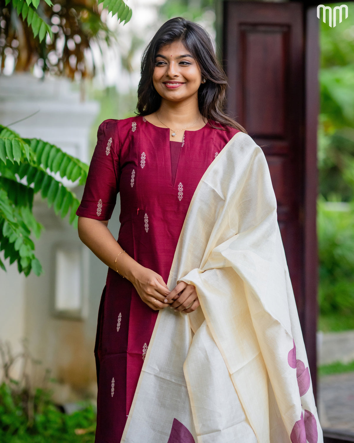 Amaravati Premium Raw Silk Maternity Kurti Set with top cotton lining