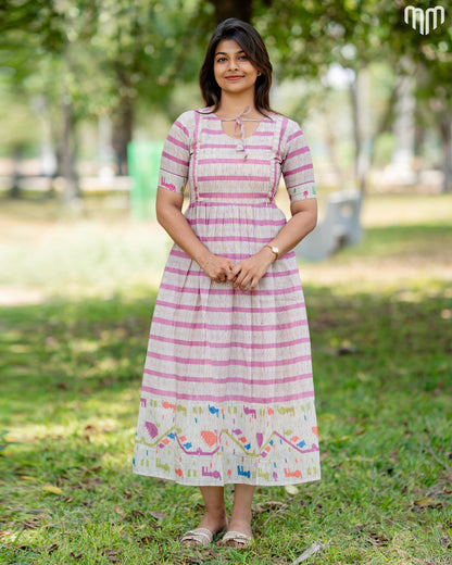 Nancy_Pink Lines Maternity Maxi