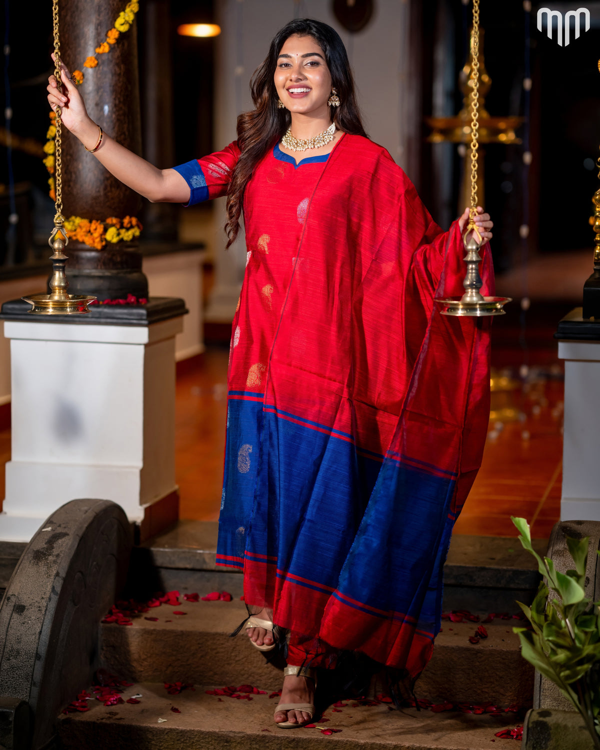 Kayal_V3 Premium Raw Silk Maternity Kurti Set with top cotton lining