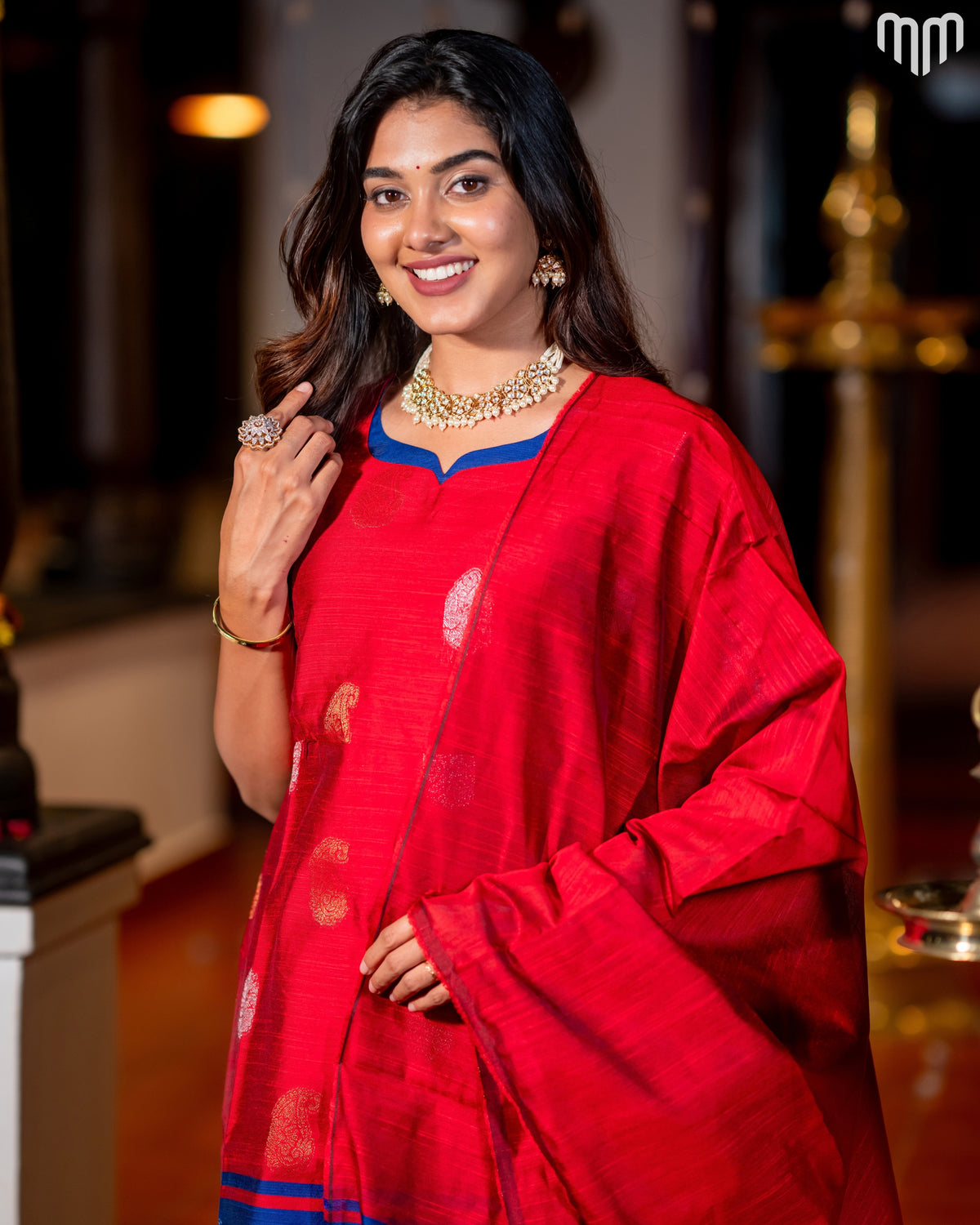 Kayal_V3 Premium Raw Silk Maternity Kurti Set with top cotton lining