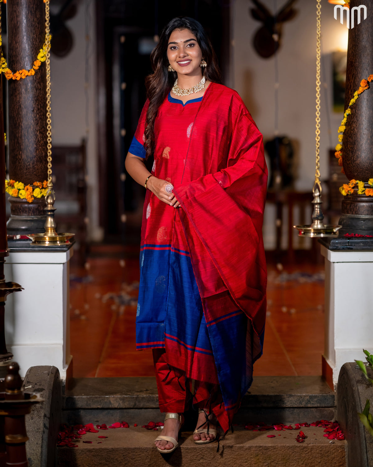 Kayal_V3 Premium Raw Silk Maternity Kurti Set with top cotton lining