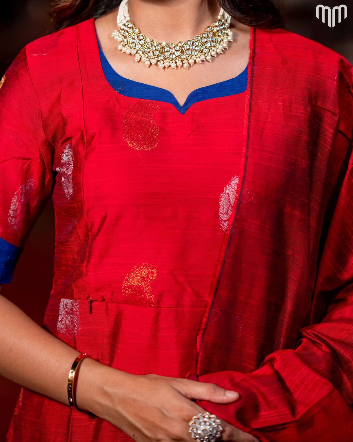 Kayal_V3 Premium Raw Silk Maternity Kurti Set with top cotton lining