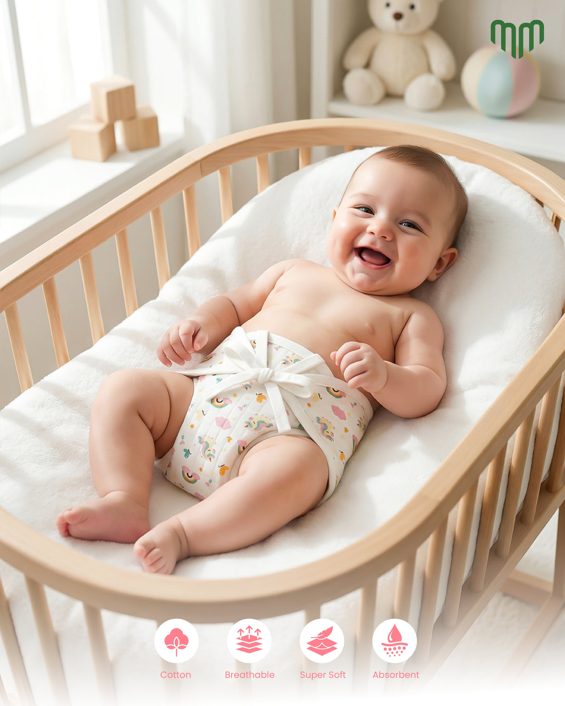 Little Unicorn Muslin Nappy