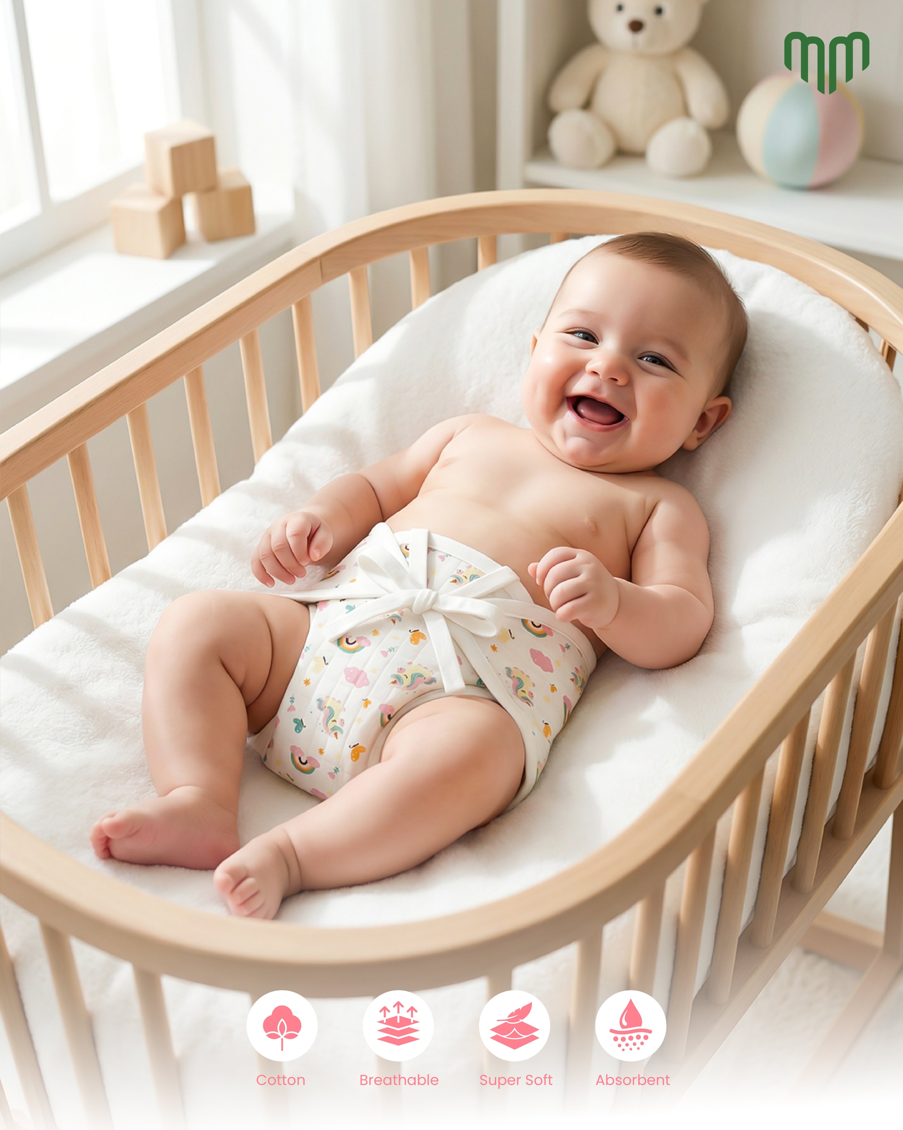 Little Unicorn Muslin Nappy