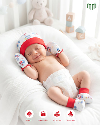 Cap, Mittens and Booties - Pack of 3