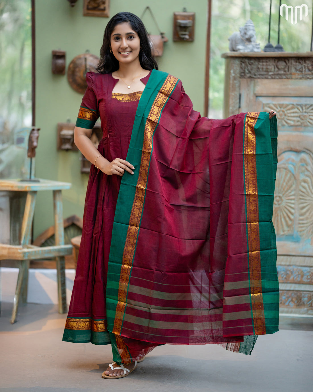 Narayanapet_V2 Maternity Maxi With Dupatta