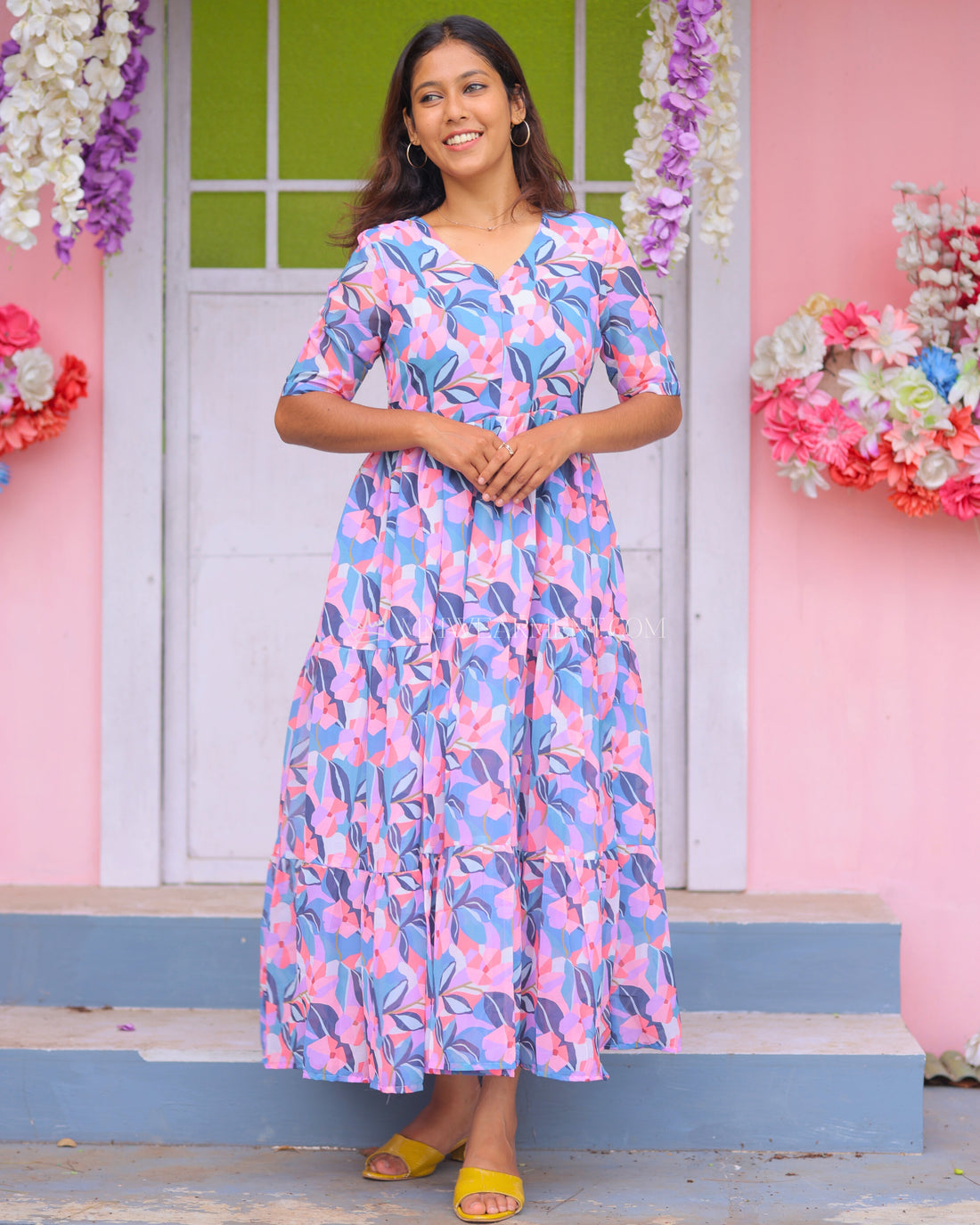 Pastel Blond | Maternity Maxi with Full Lining [Center Zip]