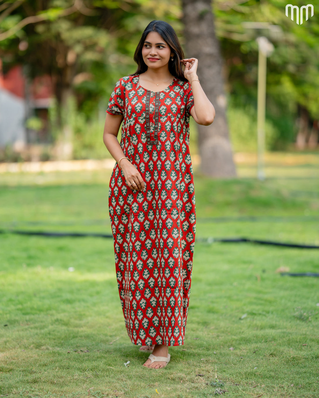 Diya Cotton Essential Button-Up Nighty