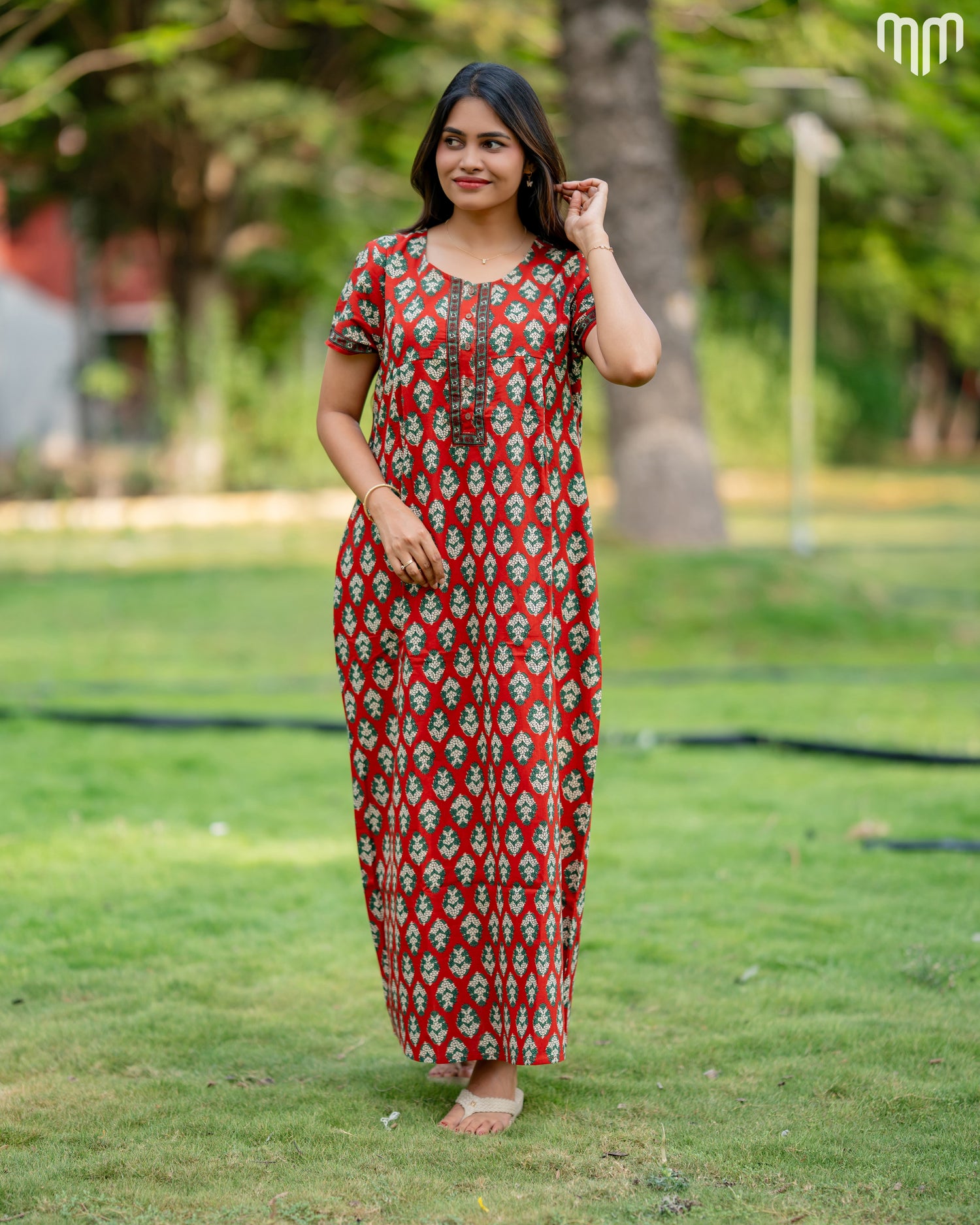 Diya Cotton Essential Button-Up Nighty