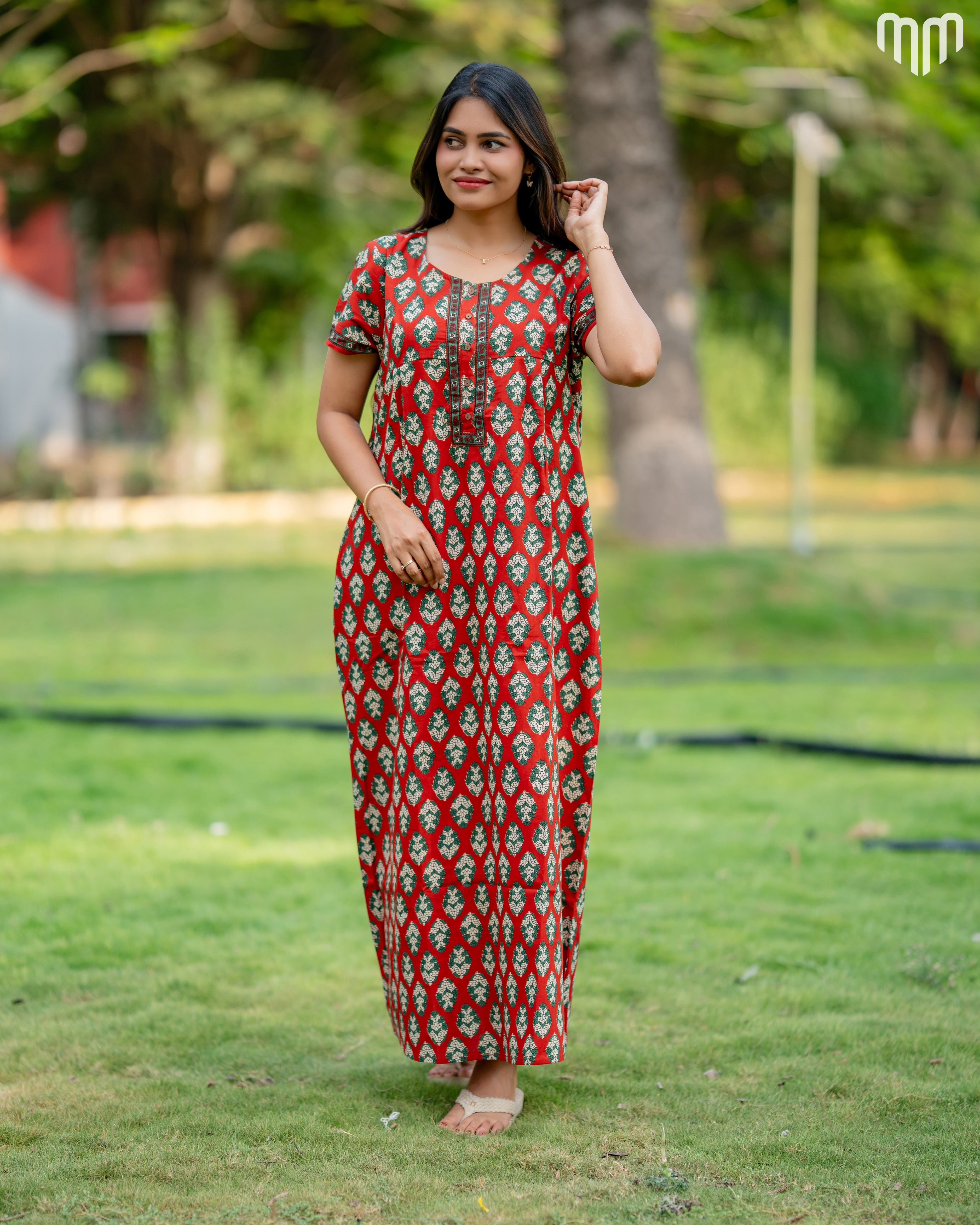 Diya Cotton Essential Button-Up Nighty