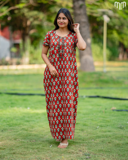 Diya Cotton Essential Button-Up Nighty