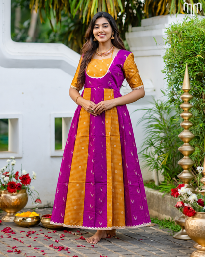 Dassahra_01 Fancy Silk Maternity Maxi with Full Cotton Lining