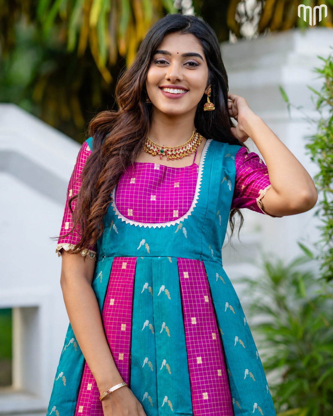 Dassahra_03 Fancy Silk Maternity Maxi with Full Cotton Lining
