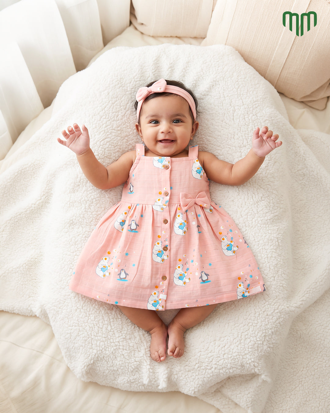 Little Penguin Muslin Sleeveless Frock