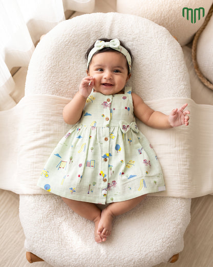 Little Play Muslin Sleeveless Frock