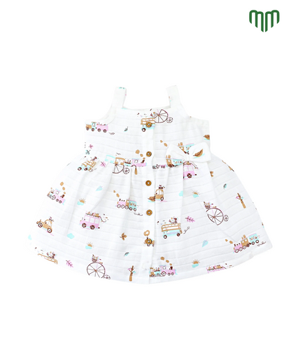 Little Ride Muslin Sleeveless Frock