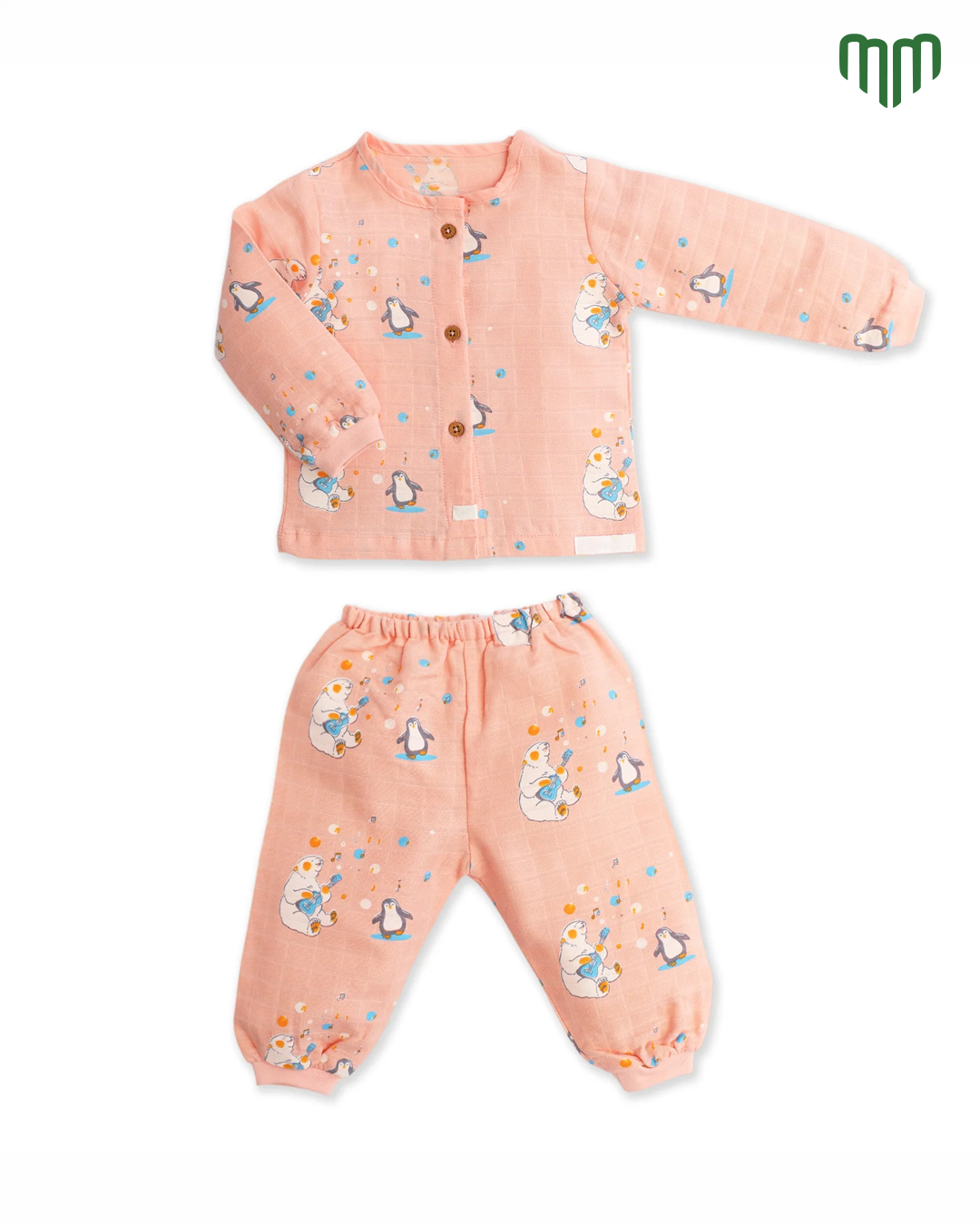 Little Penguin Muslin Full Sleeve Top &amp; Pant