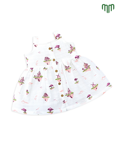 Little Happy Muslin Sleeveless Frock