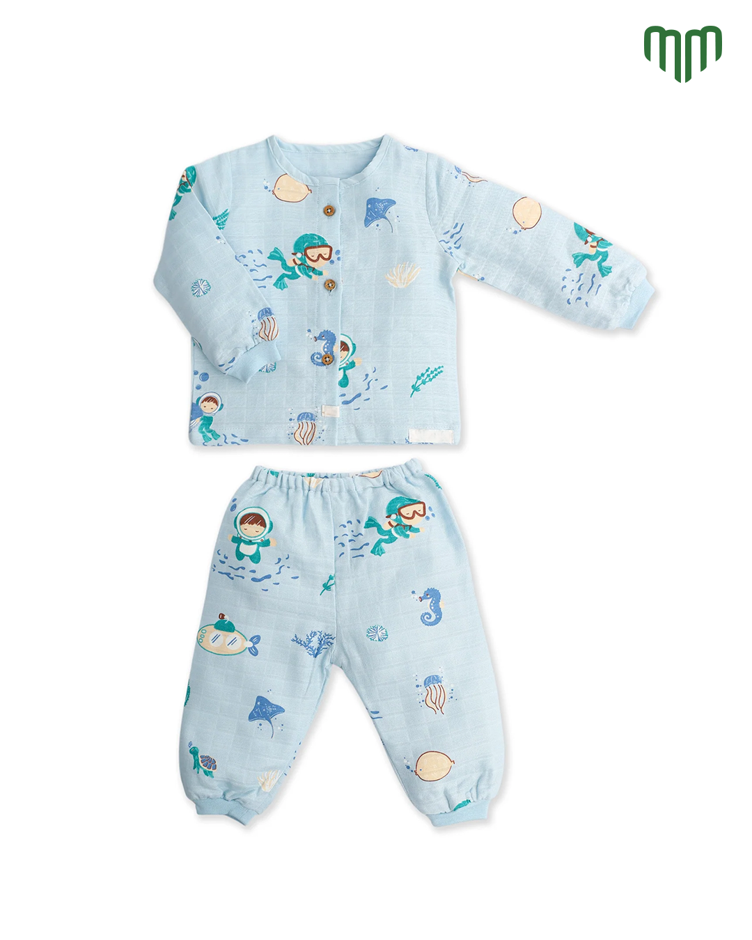 Little Swim Muslin Full Sleeve Top &amp; Pant