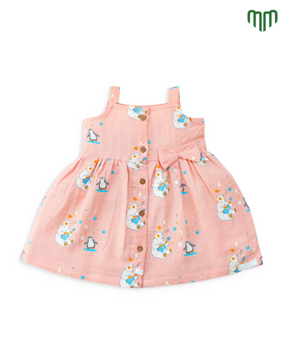 Little Penguin Muslin Sleeveless Frock