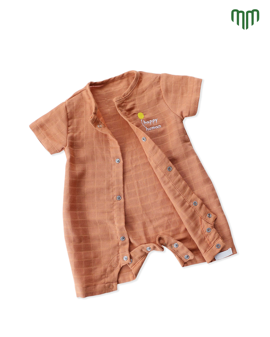 Little Happy Human Muslin Solid Romper