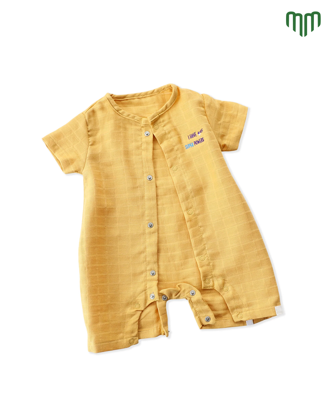 Little Super Power Muslin Solid Romper